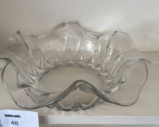 Lot 48: Glass Serving Bowl and Three Glass Bowls