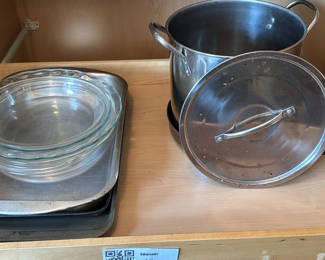 Lot 10: Cookware, Bakeware, and Glass Mixing Bowls