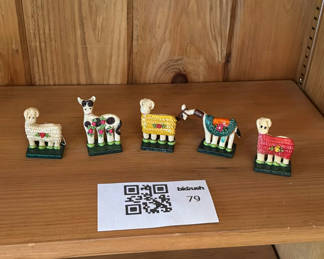 Lot 79: Five Painted Animal Figurines