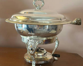 Lot 39: International Silver Company Chafing Dish with Lid and Burner