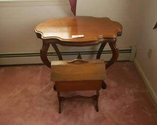 Lot 97: Vintage French Louis XV Style Carved Side Table with matching pedestal stand