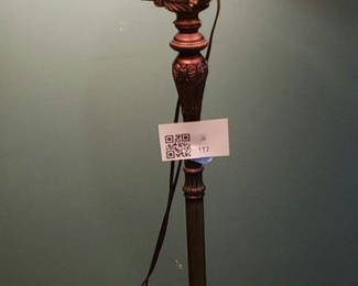 Lot 112: Three-Light Floor Lamp with Fabric Shade