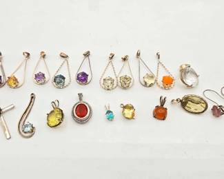 968  Sterling Silver Jewelry with SemiPrecious Stones, 32.8g