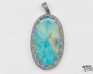 974  .925 Silver Pendant with Diamonds, 19.9g