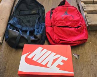 8102  2 Backpacks and Used Mens Shoes