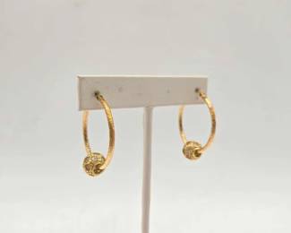 704  14k Gold Earrings with SemiPrecious Stones, 7.7g
