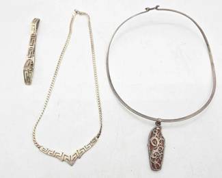 906 Sterling Silver Necklace Bracelet, 58g