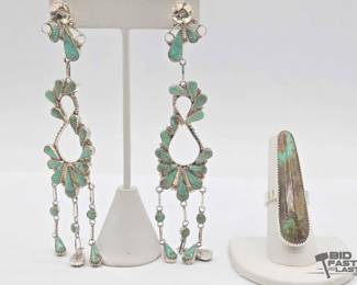 972  .925 Silver and Turquoise Jewelry, 38.2g