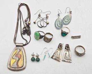 910  Sterling Silver Jewelry, 95.7g