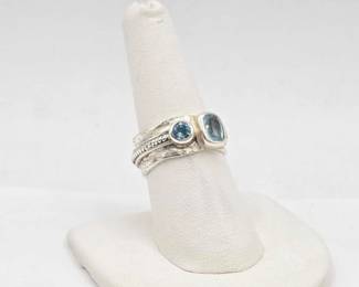 942 Sterling Silver Ring with Sapphire, 9g