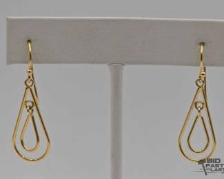 950 Gold Plated Sterling Silver Earrings, 1.9g