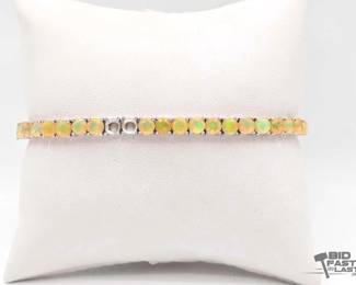 964  Sterling Silver SemiPrecious Stone Bracelet, 7.9g