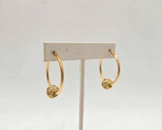 704 14k Gold Earrings with SemiPrecious Stones, 7.7g