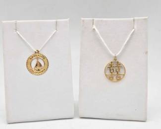718  2 14k Gold Pendants, 2g