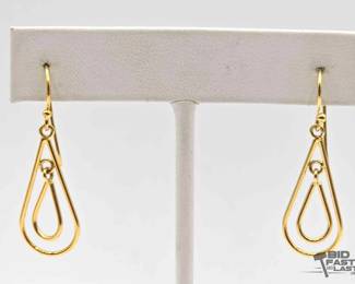 950  Gold Plated Sterling Silver Earrings, 1.9g