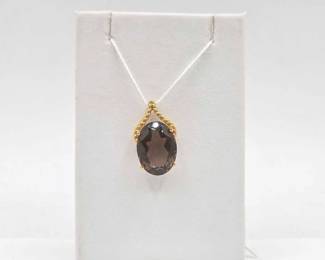 742 14k Gold Pendant with Topaz, 4.6g