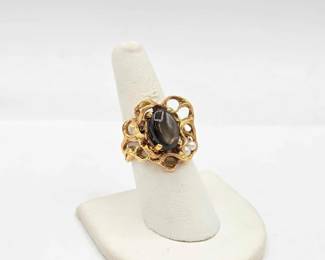 740  14k Gold Ring with Sapphire, 15.7g