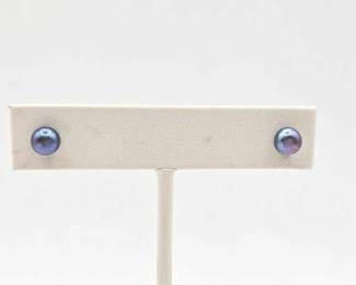 732 14k Gold Pearl Earrings, 0.7g