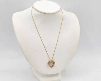 706  14k Gold Necklace with Diamonds, 5.5g