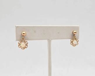 726  14k Gold Earrings with SemiPrecious Stones, 1.5g