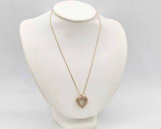 706 14k Gold Necklace with Diamonds, 5.5g
