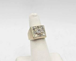 778 14k White Gold Ring with Diamonds, 13.7g