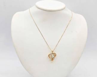 746  14k Gold Necklace with Diamond, 4.3g
