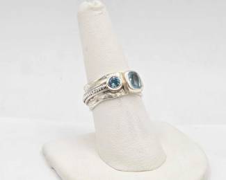 942  Sterling Silver Ring with Sapphire, 9g