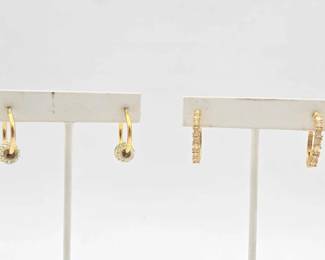 938  Gold Plated Sterling Silver Earrings, 8.6g