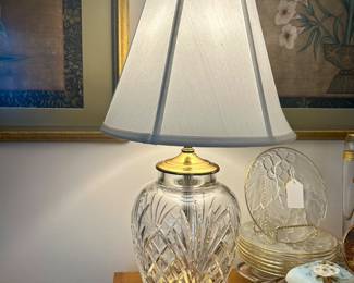 One of a pair of Waterford lamps