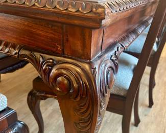 Beautiful conference height table (but still works for a dining table). Seats 8.