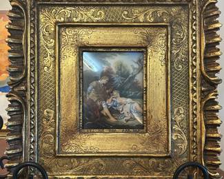 Hand-painted porcelain pastoral scene