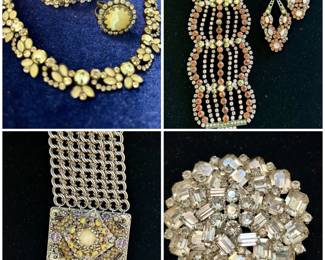 Sorrelli, Miriam Haskell, and Weiss are some of the treasures in the jewelry room