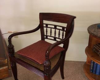 Antique cane seat desk chair