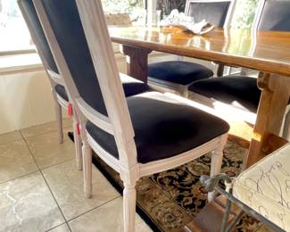 RH style Black Velvet Dining Chairs 