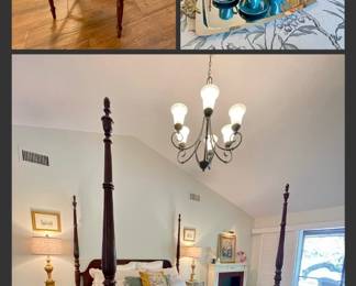 Fabulous Vintage Mahogany Four Post King Bed 