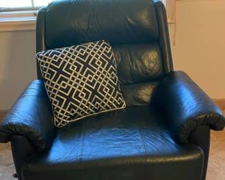 Navy Leather Recliner
