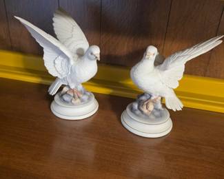 Pair White Doves Andrea by Sadek