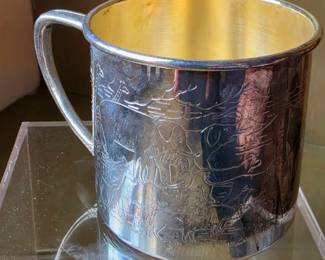 vintage Oneida Noah's Ark silver-plated child's mug