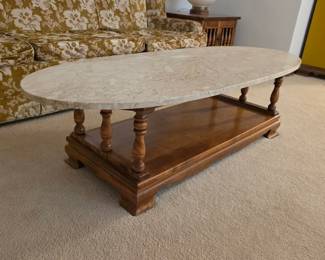 Coffee table with marble top