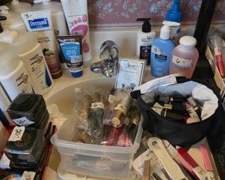 Master Bathroom - lotions, lipsticks, nail files and more
