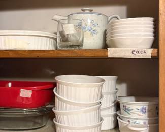 Corning ware & Pyrex in kitchen cabinets 