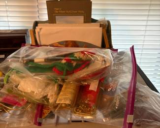 Christmas & card stock in bedroom