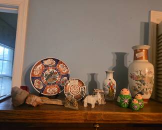 Master bedroom - Close up of items on top shelf of shelving unit