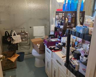 Master Bathroom - lots of shampoos, lotions, make-up (some new) & more