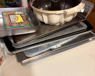 Kitchen - cookie sheets and other baking items