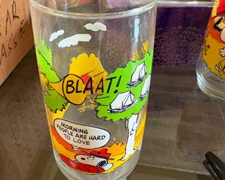 Different vintage Snoopy glass