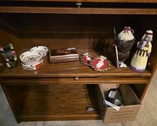 Master bedroom - close up of items on last shelves