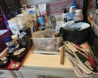 Master Bathroom - Shampoos and much more!  Some of makeup never opened