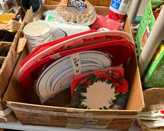 Paper items in box in kitchen